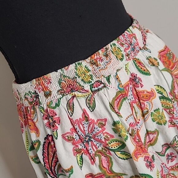 Korea sz M 100% cotton flared skirt with lining, elastic waist - Picture 2 of 10
